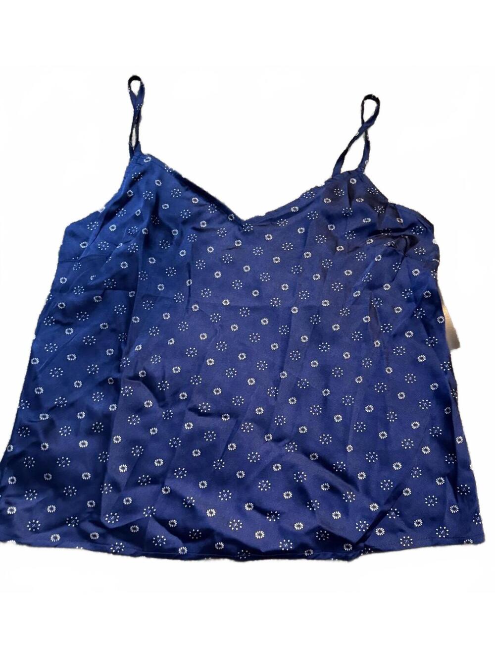 Lucky Brand Navy Blue Floral Print Camisole Tank Top Size XS